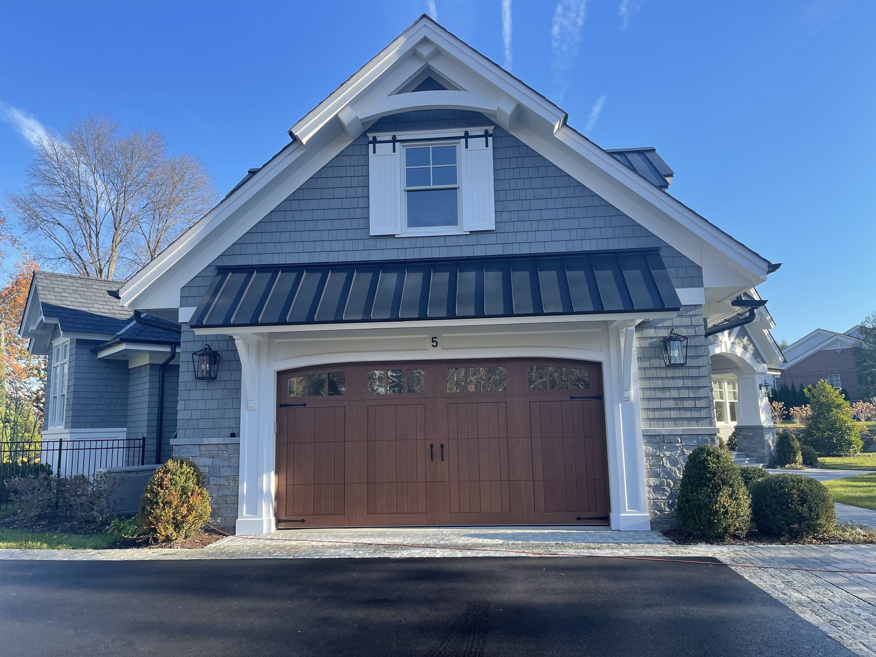 Standing seam metal roof accent, Suffolk County