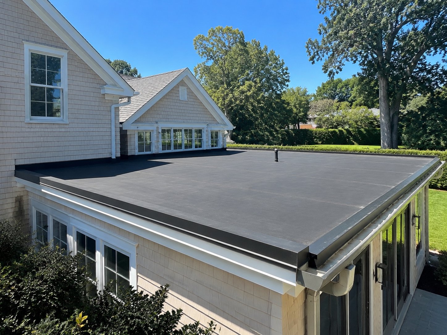 Flat, low-slope roof