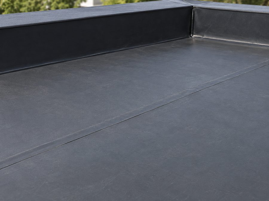 EPDM flat roof close-up