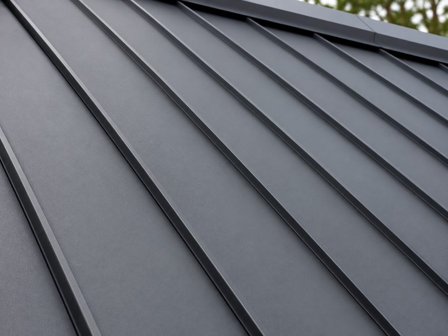 Standing seam metal roof close-up